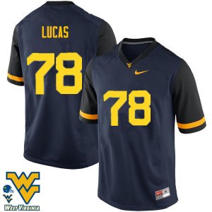 Men's West Virginia Mountaineers NCAA #78 Marquis Lucas Navy Authentic Nike Stitched College Football Jersey SU15H60ZU